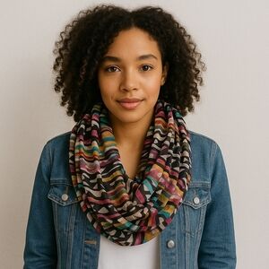 Women’s Aztec Tribal Print  Infinity Scarf – Soft Oversized Wrap Shawl